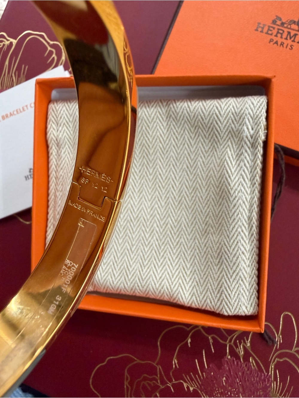 Hermès Gold-Plated Cuff Bracelet - Picture 5 of 7